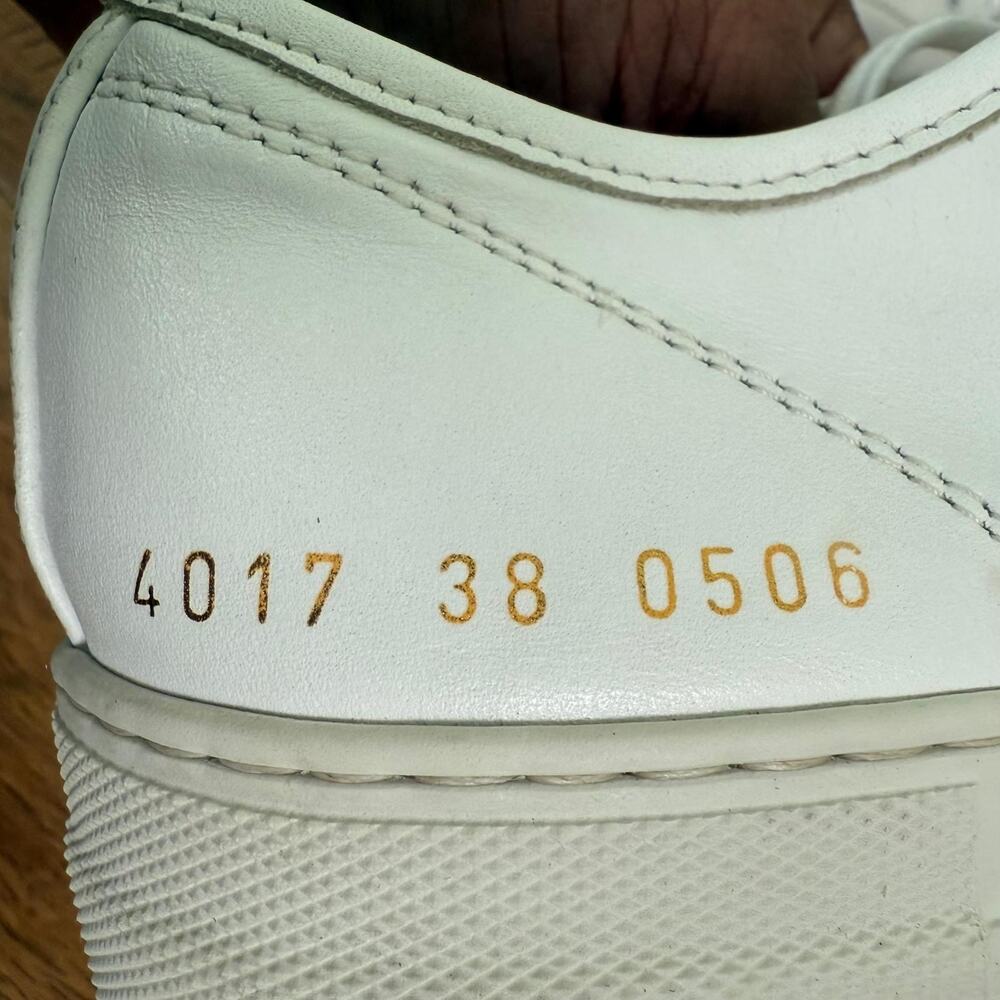 Woman by Common Projects Achilles Womens Leather Low Top Sneaker White Sz 38 US7 - Picture 9 of 9